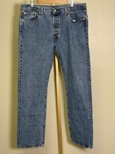 Levi's 501 Jeans Button Fly Light Wash Denim Straight Leg Men's 38x34