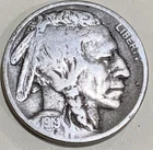 1919 Buffalo nickel, nice original FINE condition coin full date 1/2 horn detail