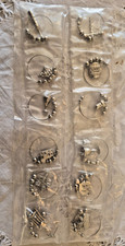 Wine Themed Silver-Toned Glass Stem Charms set of 12 Misc Shapes