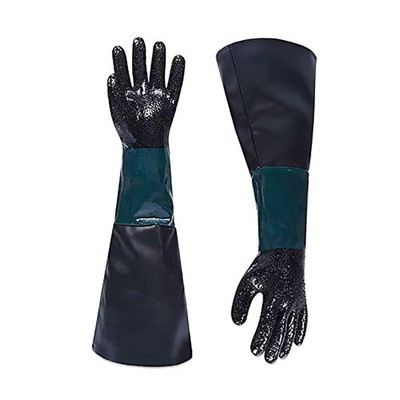 Sandstrahlreinigungshandschuhe Gummi 60cm Heavy Duty Sandstrahlhandschuhe Kör...