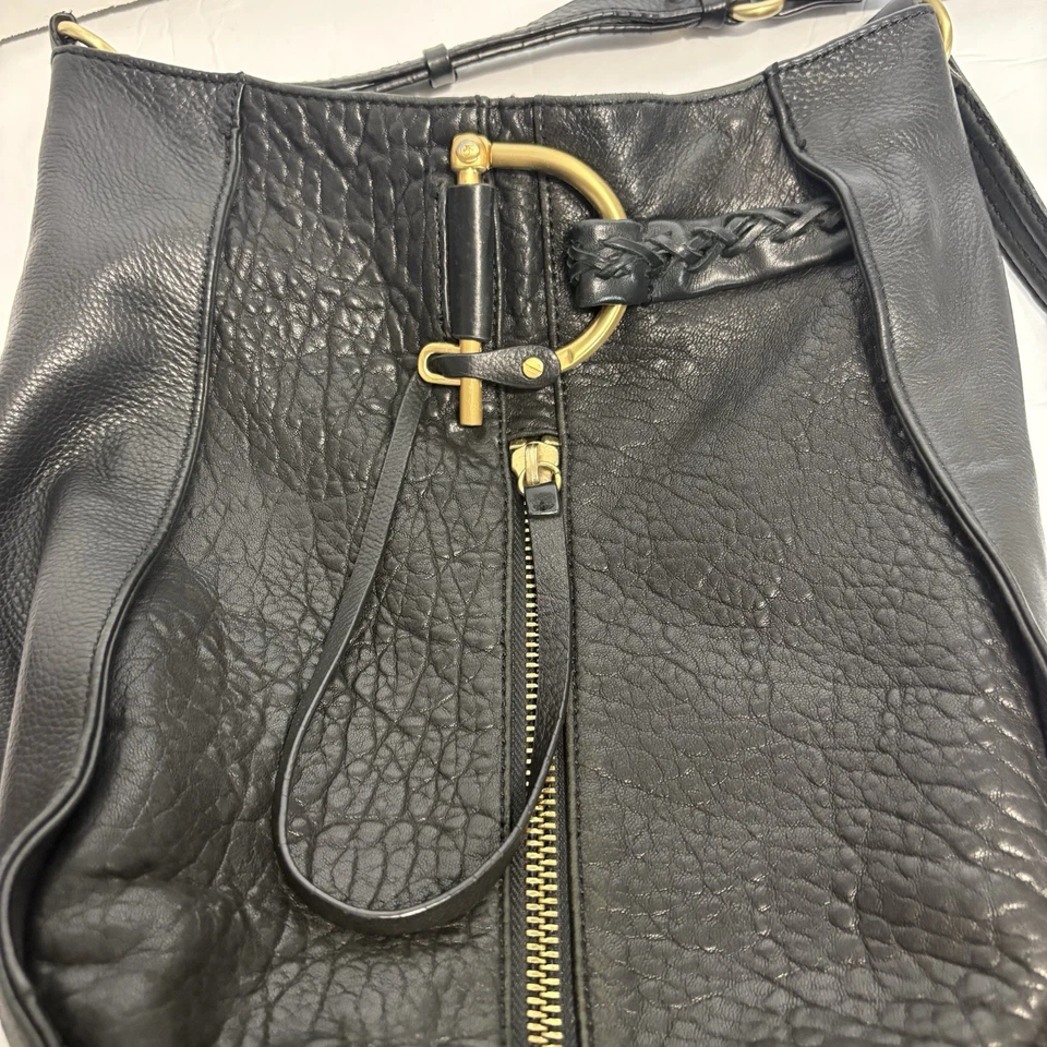 Bolso Bandolera de Cuero KELSI DAGGER Bolso de Mano Negro con Cremallera Foto 3 de 4