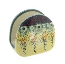 Blue Rose Polish Pottery Sunshine Grotto Napkin Holder