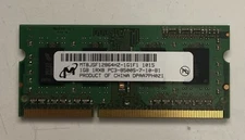 Micron MT8JSF12864HZ-1G1F1 1GB 204Pin Unbuffered SO-DIMM Non-ECC DDR3 1066MHz