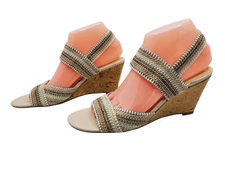 Womens Coach And Four 3" Slingback Wedge Heel Sandals. Size 8.5M