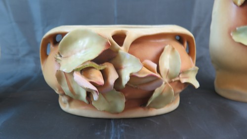 TRE VASI ANTICHI ART NOUVEAU IN CERAMICA STILE LIBERTY BARBOTINE FRANCIA BM15 - Imagen 4 de 14
