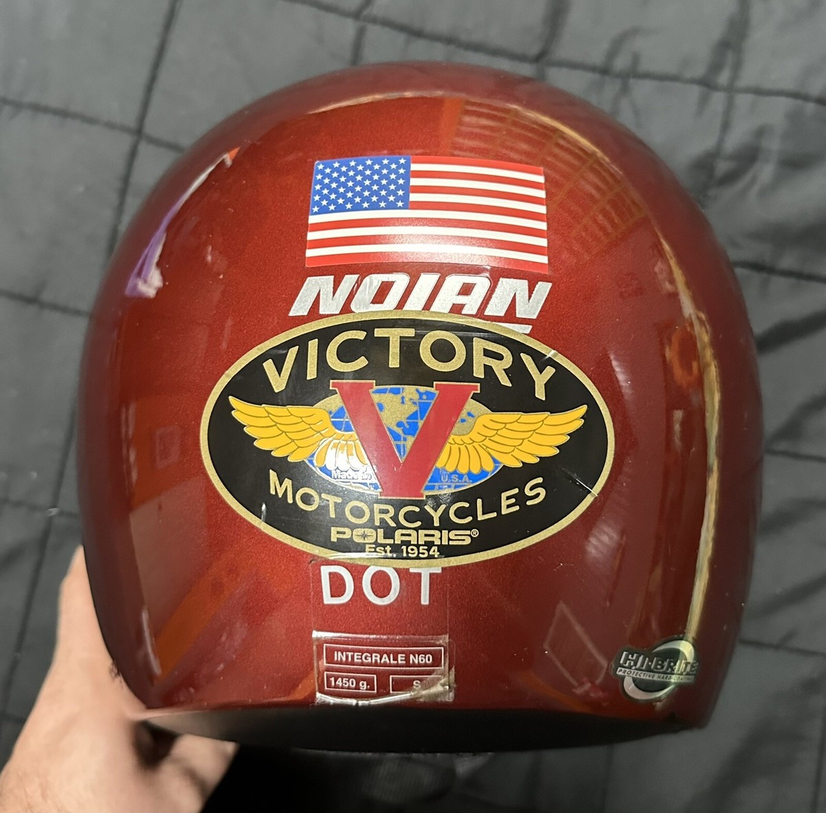 2001 nolan helmet integrale n60 Vintage Nolan DOT Made in Italy Integrale N60 Motorcycle Helmet Red Size  Small