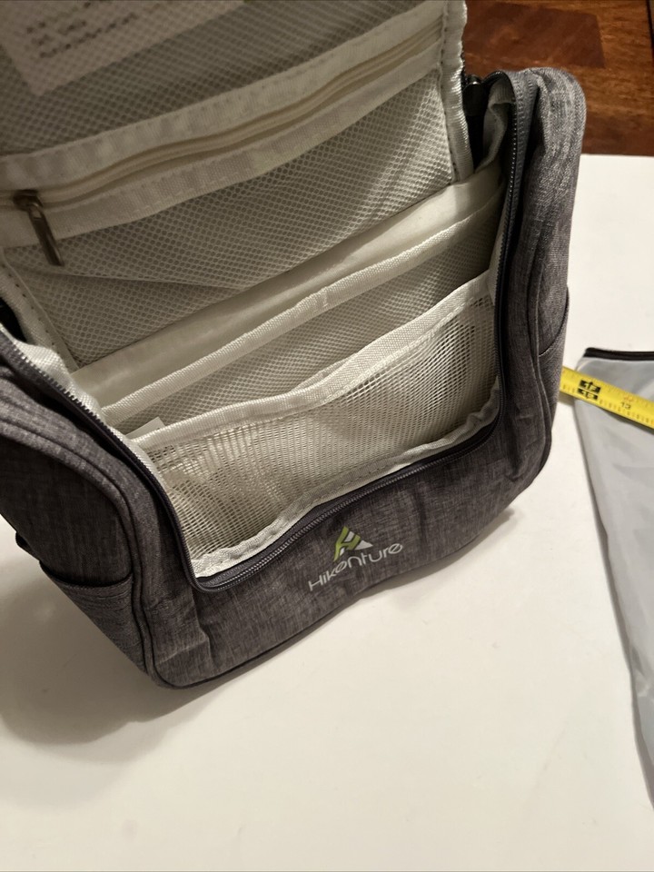 Hikenture 10”x10” Travel Hanging Toiletry Bag Cosmetics Makeup Grey