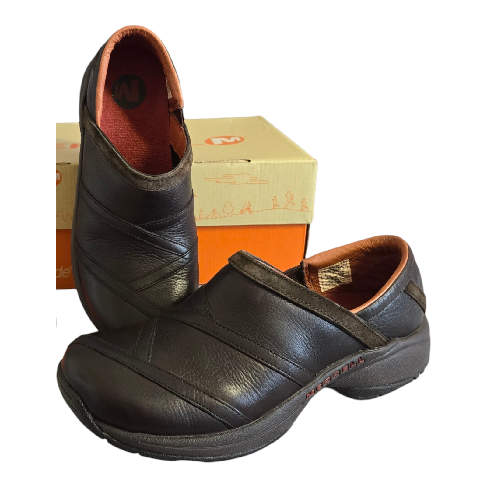 Merrell Primo Patch J63796 scarpe zoccoli comodi slip on insetti marrone donna taglia 9