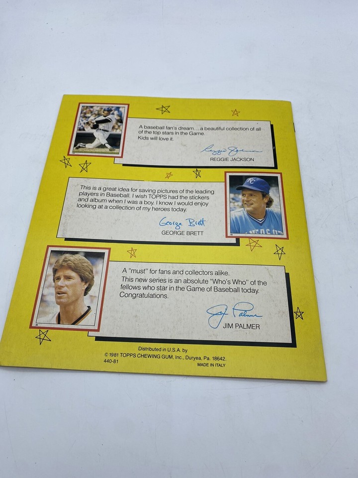 1981 Topps Baseball Sticker Album Sticker Book unused Brett Pete