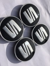 4x Original Seat Radnaben Radkappen Deckel Emblem Felgendeckel Schwarz Radzier