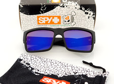 Men's Polarized Cyrus Sunglasses Matte Black Blue Mirror with Black Logo 140mm