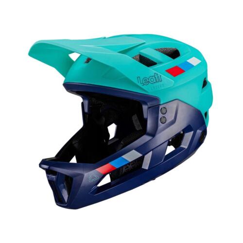 LEATT Bike Blue/Black MTB Enduro 2.0 Removable Chin Helmet with Removable Chin-