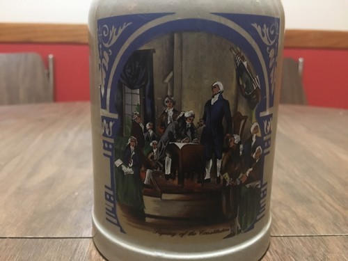 Taza de piedra vintage Gerz firma de la constitución 0,5 litros 5" de alto - Imagen 4 de 6