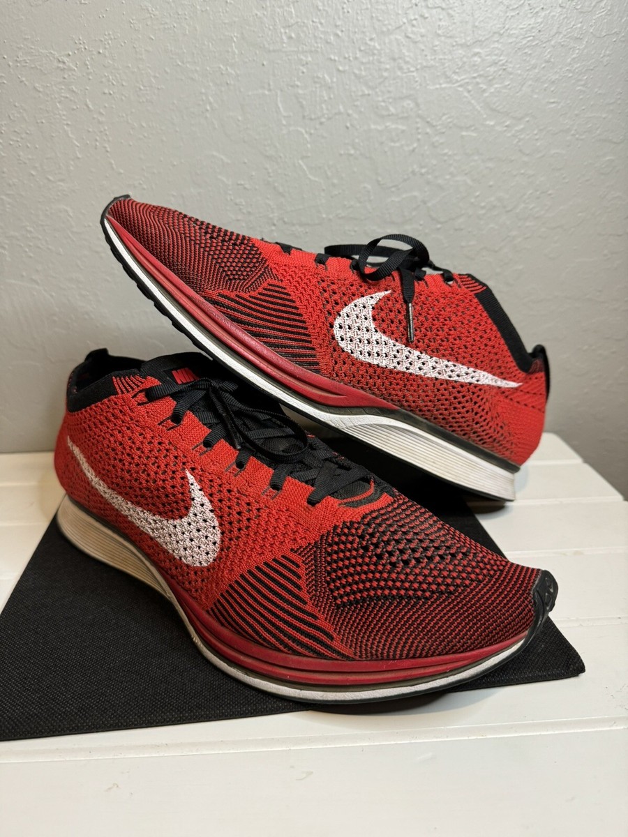 nike flyknit racer red and black