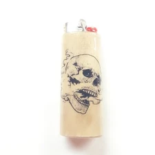Smoking Skull Lighter Case Holder Sleeve Cover Fits Bic Lighters
