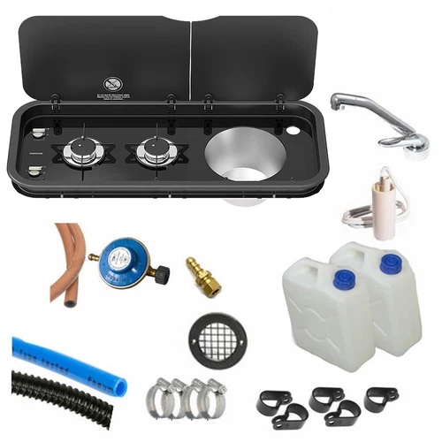THETFORD TOPLINE 111 GAZ REG COLD TAP FULL CAMPERVAN CONVERSION KIT HOB & SINK
