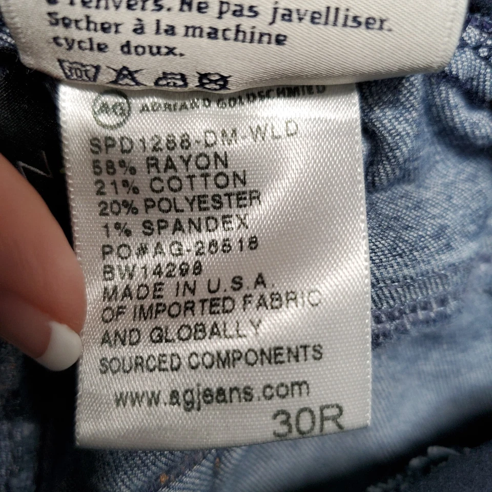 AG Adriano Goldschmied P Collection Womens 30R Skinny Jeans Blue Maternity - Image 4 of 4