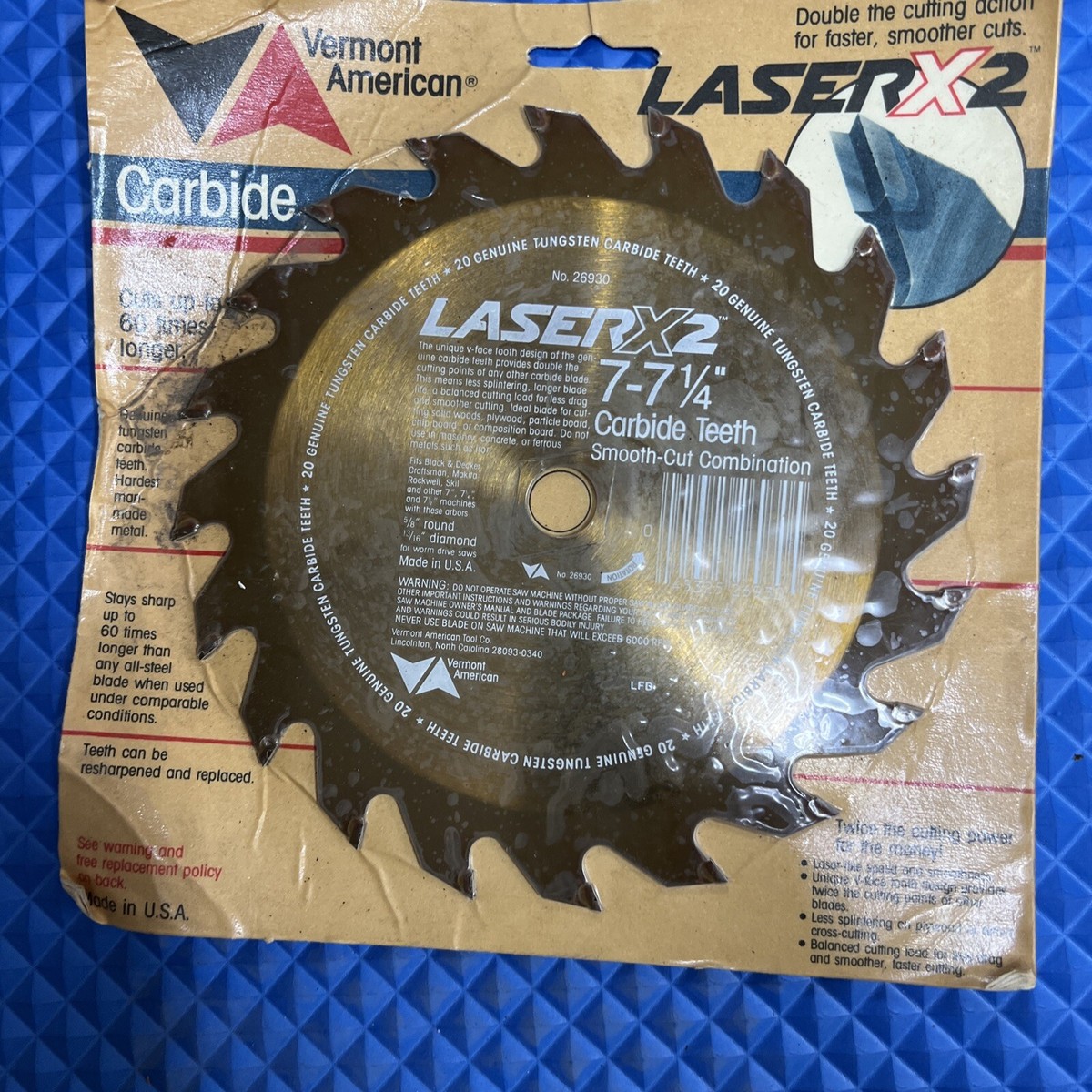 Lot Of 2 Vermont American Laser X2 7-7 1/4” Saw Blade 20 Carbide