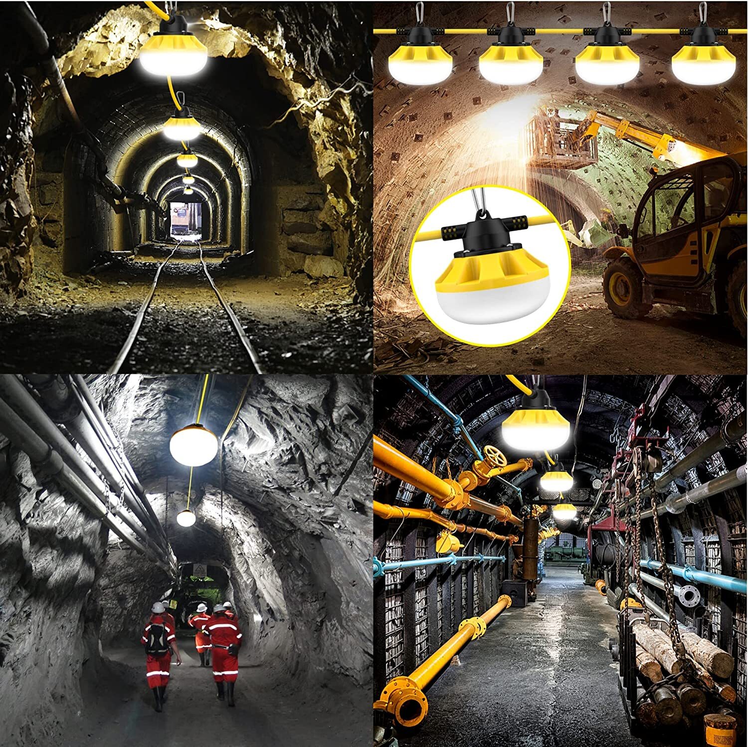 50-200FT Construction String Work Light LED Industrial Commercial Grade Lighting