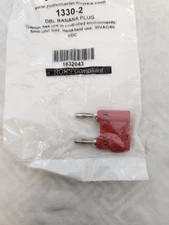 Pomona Pomona 1330-2 Double Banana Plug, 15A, Screw, Red 5000 VDC Max 30VAC 60 