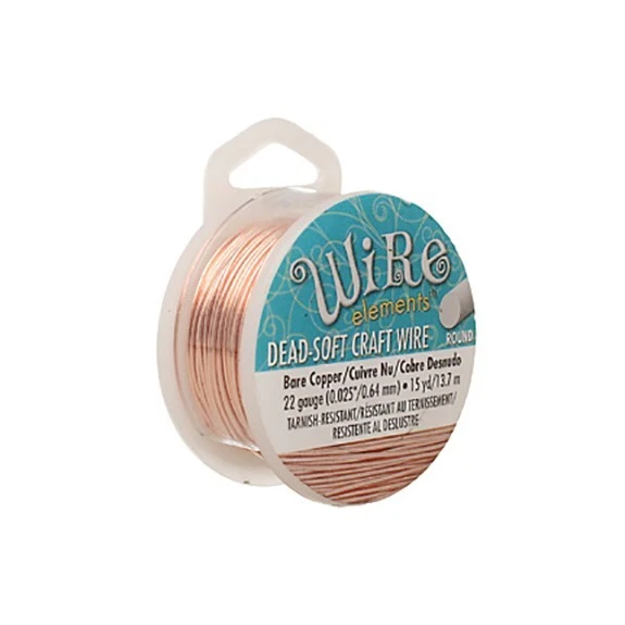 Bare Copper Wire 22 Gauge Wire Beadsmith 43836 15yds Round Wire