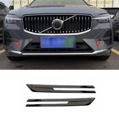 For Volvo XC60 2022-2024 Black stainless Front Fog Light Eyelid Molding Strip