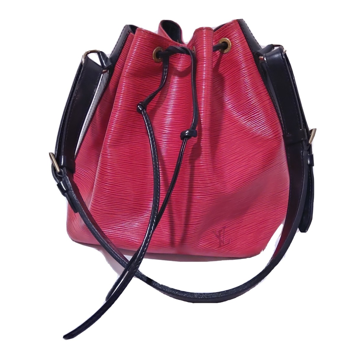 VTG 1989 LOUIS VUITTON PETIT NOE DRAWSTRING SHOULDER BAG BI-COLOR