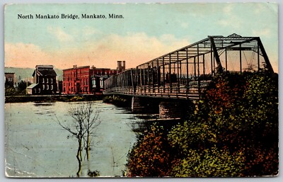 #ad #ad c1914 North Mankato Bridge In MANKATO Minnesota City View ANTIQUE Postcard $8.98