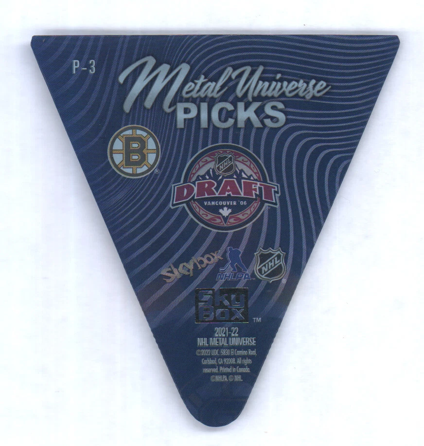 2021-22 UD Skybox Metal Universe Picks Acetate #P-3 Brad Marchand - Image 2 of 2