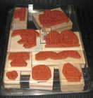 Stampin' Up! Holiday Hedgehogs Wood Mounted Rubber Stamp Set of 9 Christmas RARE — photo 2
