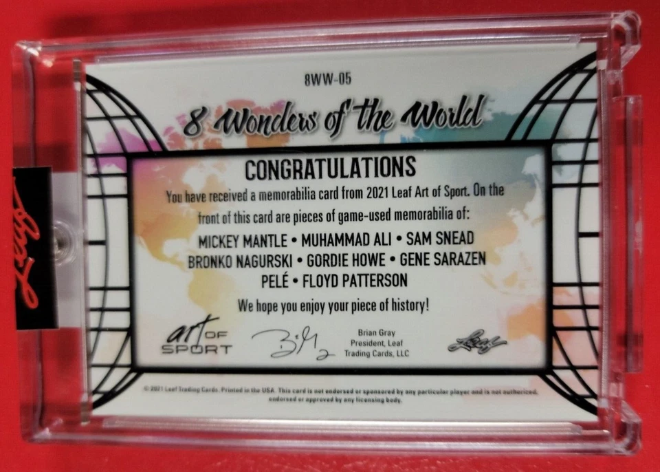Mickey Mantle JERSEY CARD #1/8 Muhammad Ali PELE Bronco Nagurski GORDIE HOWE Sam - Image 2 of 3