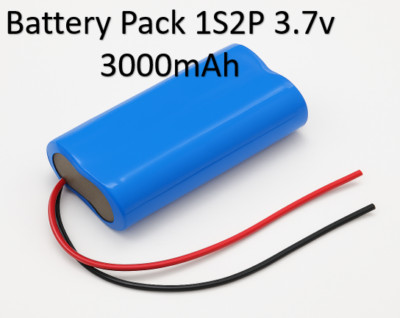 3.7v 3000 mAh Li-ion battery pack 1S2P