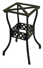 Black Table Base, Heavy Cast Aluminum, 27.5" Tall, for Tables up 48"