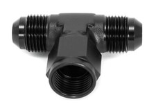 T-Manifold Dash 6 / -6 AN / JIC 6 Female On Side Tee Black Anodized