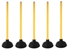 Toilet & Drain Dual Plunger 6" D Cup x 18" L Plumb Pak PP845-6 (5-Pack)