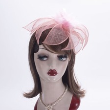 Hot Pink Womens Elegant 1920s Sinamay Fascinator Hair Accessory Party T522
