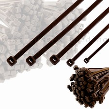 Brown Cable Ties. Small, Medium & Large Size Zip Tie Wraps. Ideal for Garden