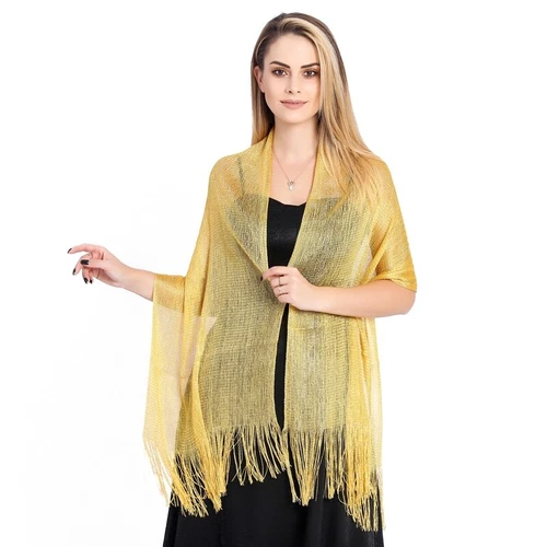 Shining Soft Shawl Tassel Lace Dance Wedding Party Evening Dress Lady Shawl - Picture 9 of 43