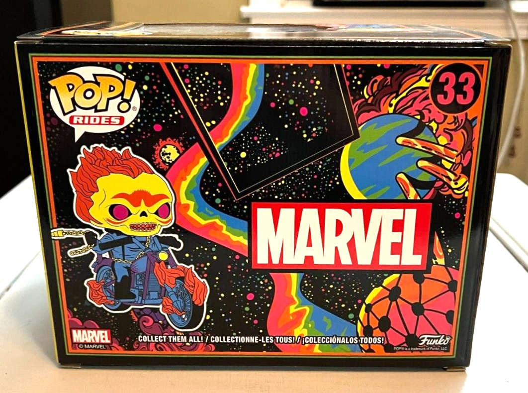 セールFUNKO POP! マーベル　ゴーストライダー　ブラックライト限定版 Funko Pop! Rides: Marvel Ghost Rider #33 Black Light [Funko