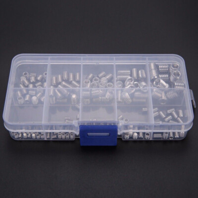 200pcs M3-M8 Stainless Steel Hex Socket Set Screw Grub Screws Assortment NEW