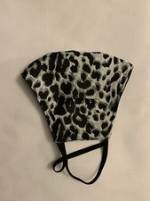 Face Mask triple Layer Handmade Washable Cloth Cheetah Leopard Grey