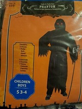 NEW BOYS PHANTOM W/ FADE IN/OUT GLASSES SIZE SMALL 3-4 ROBE GLOVES HOOD BELT