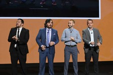 Sal Vulcano Brian Quinn James Murray Joe Gatto speak on stage at t - Old Photo 3