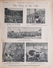 1900 Print Boer War Bluejackets & Marines Inspektion - Signalman Uhr Schrecklich
