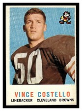 1959 TOPPS VINCE COSTELLO #158 ROOKIE CARD BROWNS MID HIGHER GRADE NO CREASES. rookie card picture