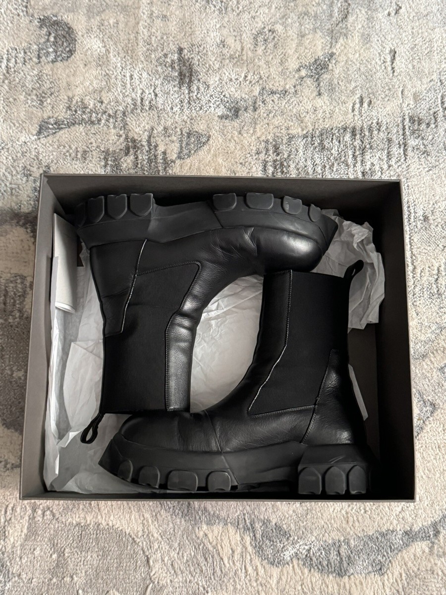 Rick Owens Beetle Bozo Tractor Leather Chelsea Boots | eBay Rick Owens Beetle Bozo Tractor Leather Chelsea Boots | eBay