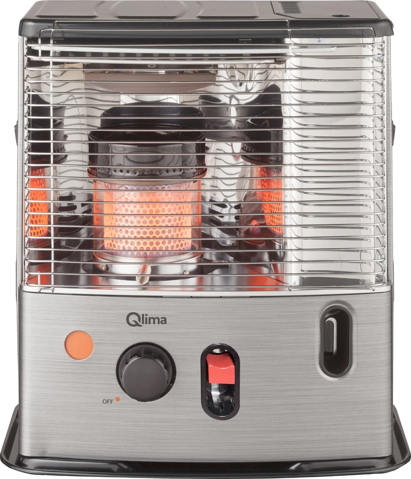 Qlima R7227STC-2 Stufa a Combustibile Liquido con Stoppino - Silver - per 95 m3