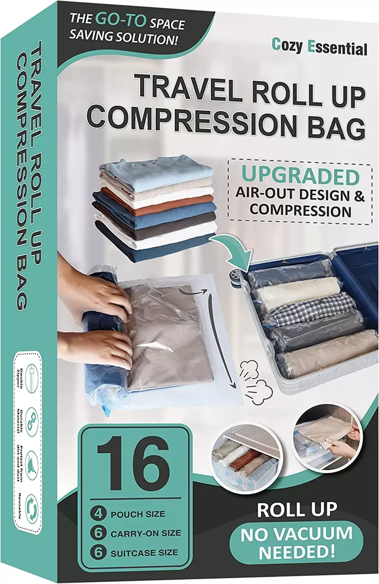 10P travel compression bags for packing, Travel vacuum bags with pump,  space bags vacuum storage bags for clothing, packing bags for suitcases,  cruise