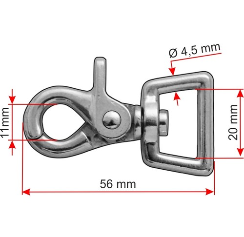 Scherenkarabiner Stainless Steel Zinc Die Casting Scissor Snap Hooks Dog Canvas - Picture 5 of 7