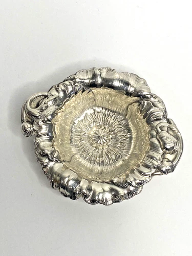 Reed Barton Les Cinq Fleurs Sterling Silver Individual Nut Candy Dish Poppy .925